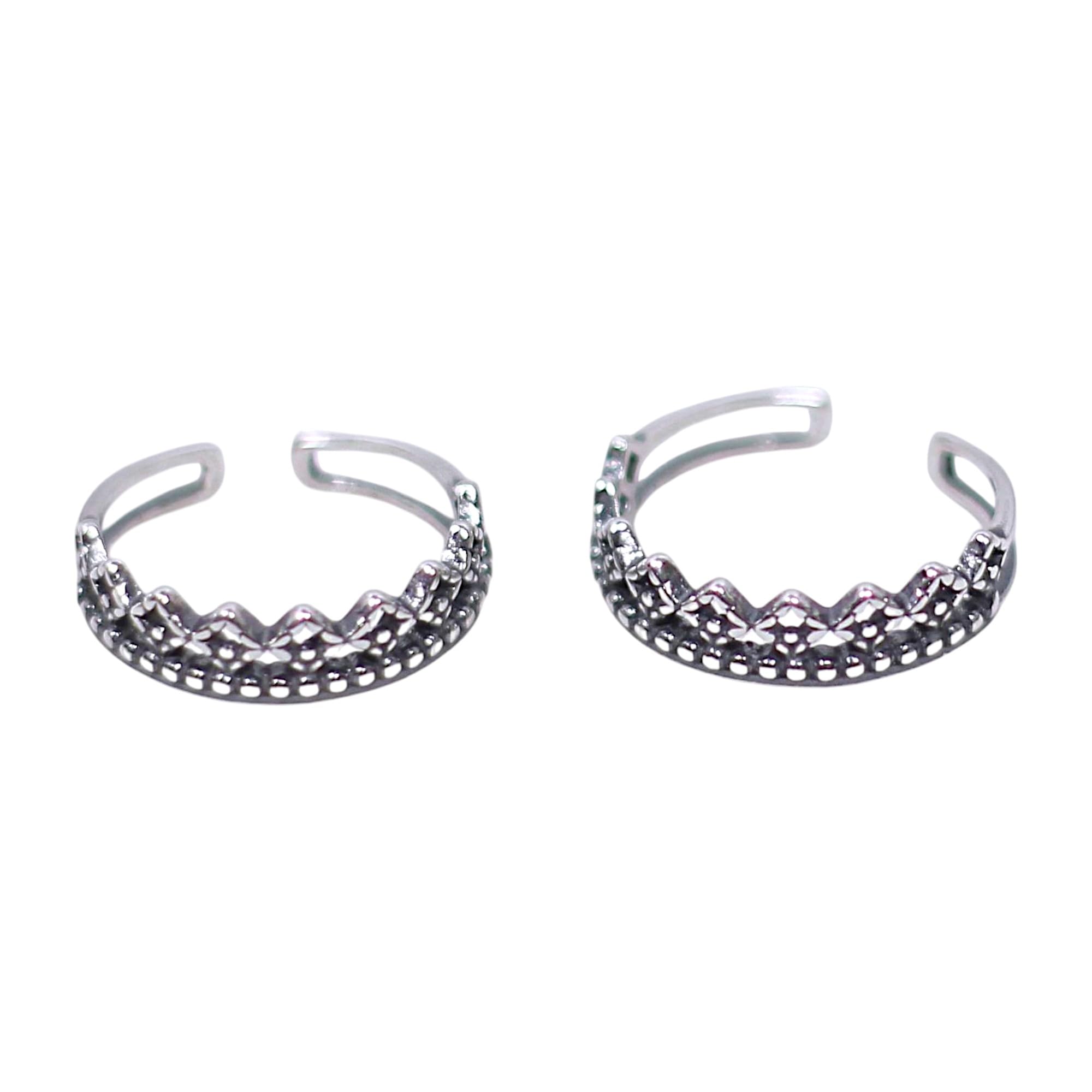 taraash 925 Sterling Silver Antique Finish Adjustable Band Toe Ring for Women-picture-5