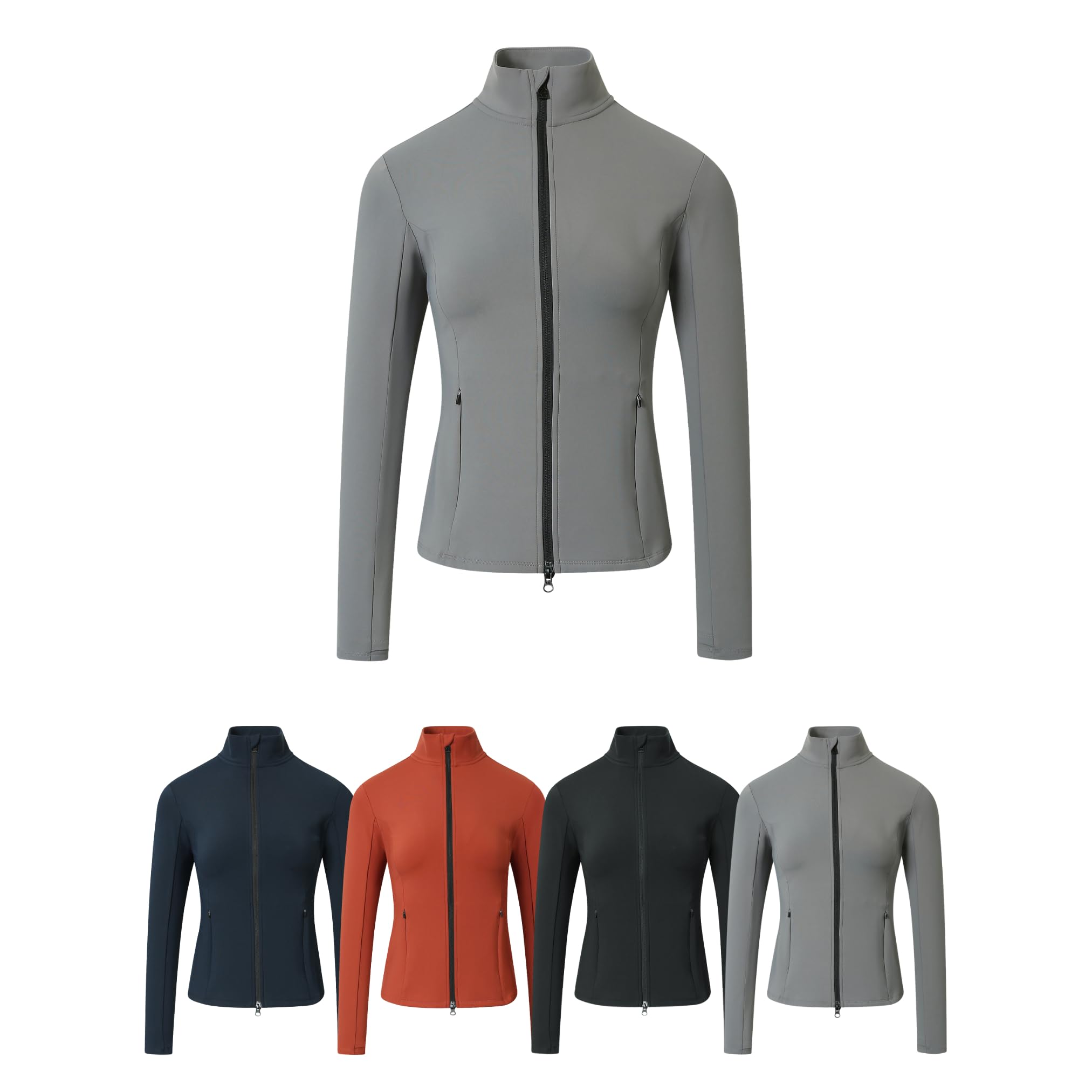 Covalliero - Damen Trainingsjacke – Sportjacke aus Polyester & Spandex – atmungsaktive Laufjacke – 2 Taschen, 2-Wege-Reißverschluss & 4-Wege-Stretch – Reitjacke – viele Farben & Gr. XS-XXL