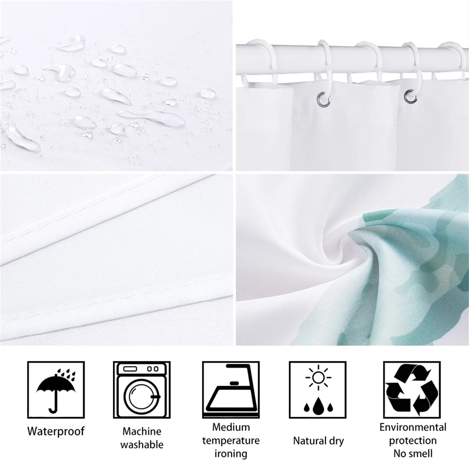 Barca a vela Tenda Doccia 300x180cm Tenda per Doccia Antimuffa, Tenda da Esterno Impermeabile Tessuto, 3D Tenda con Ganci per Dormitorio Famiglia Appartamento Hotel Doccia ​Bagno Decor