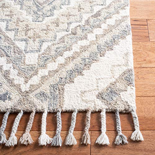Tapete decorativo boho hecho a mano 3' x 5' Taupe/Ivory miniatura 4