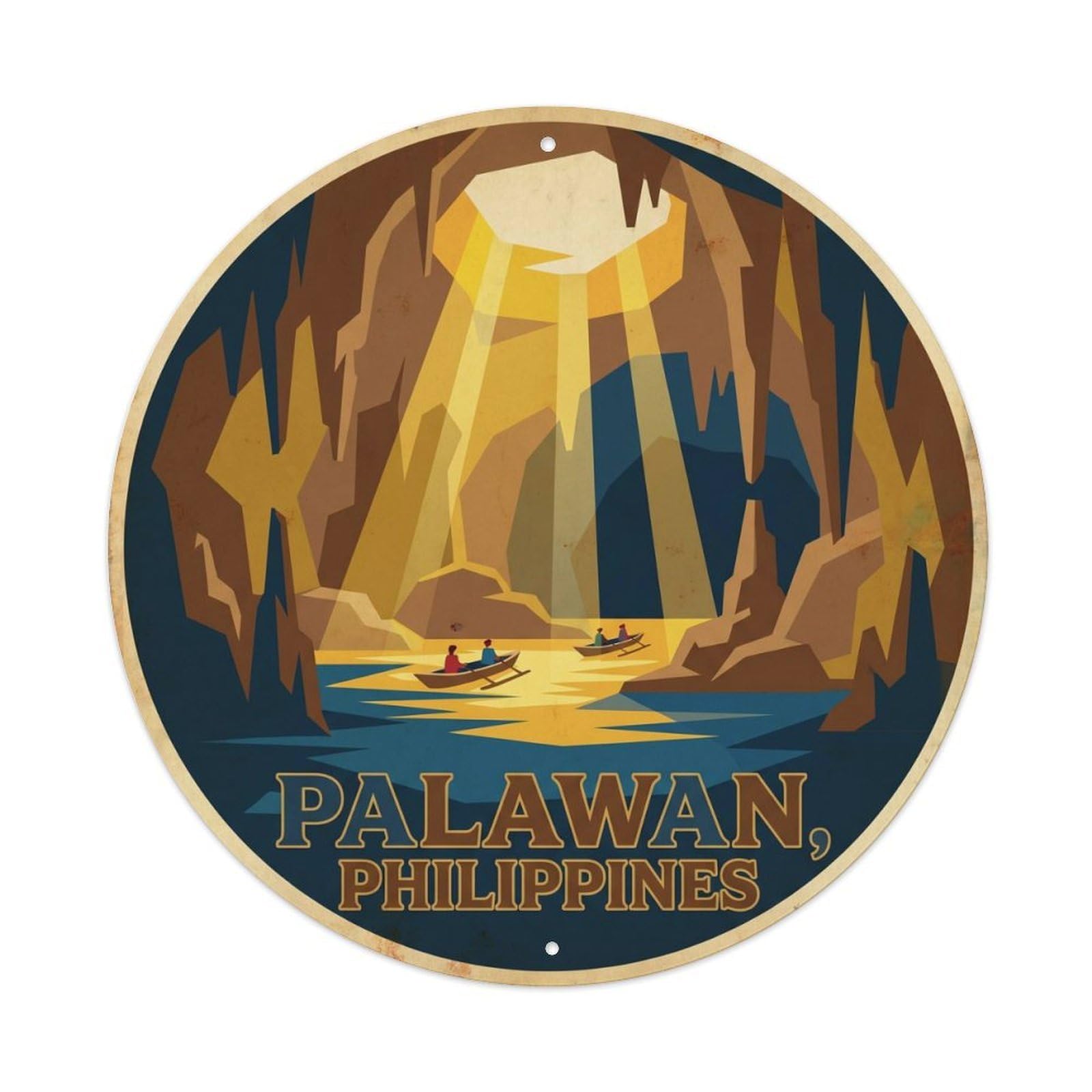 Underground River Palawan Limestone Coast Island Metal Tin Sign