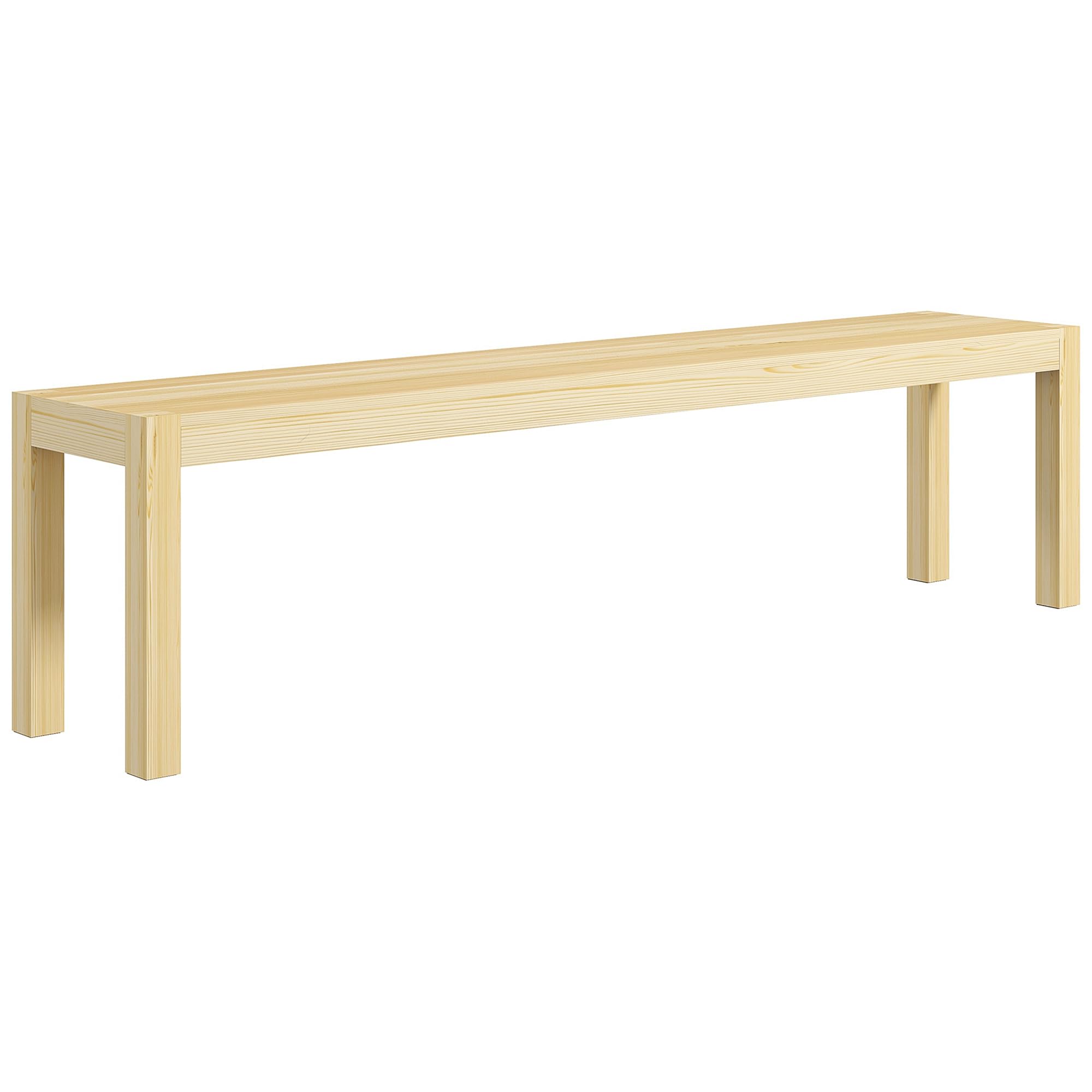 HOMCOM Banc de cuisine 3 places en bois - Charge maximale : 330 kg - Design maison de campagne - Pour couloir, entrée, cuisine, salle à manger - Bois - 175 x 33 x 45 cm - Naturel