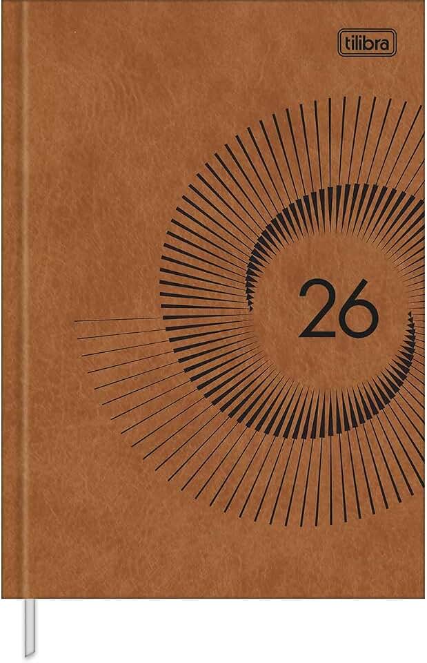 Agenda Executiva 2026 Diária, 14,5 x 20,5 cm, Prátika, Costurada Caramelo