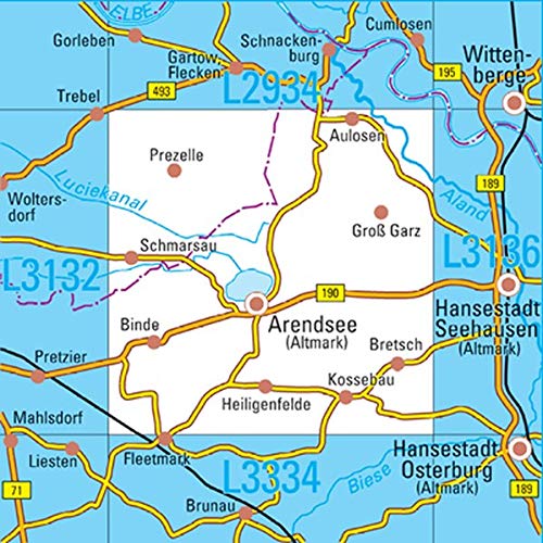 L3134 Arendsee (Altmark) Topographische Karte 150000 DTK50 SachsenAnhalt LVermGeo Sachsen