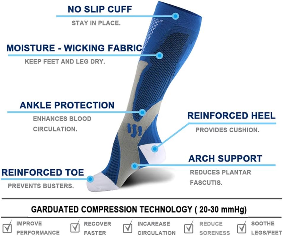 Crеаtіvе Prоduсt Bacophy Compression Socks Men Women 20-30 mmHg 4 Pairs Graduated Hosiery for Travel, Swollen, Running 🔥 Crаzу Dеаlѕ Bacophy Compression Socks Men Women 20-30 mmHg 4 Pairs Graduated Hosiery for Travel, Swollen, Running