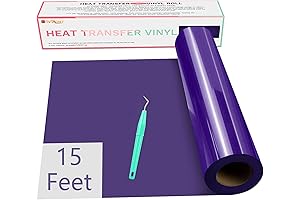 12”x15ft HTV Vinyl Rolls Heat Transfer - Vibrant Purple Iron on Vinyl for Shirts