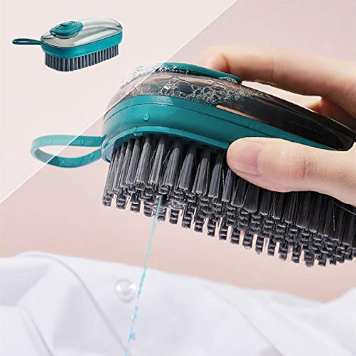 Cleaning Brush for Pot Clothes Soap Dispensing for Kitchen Dish Pot Pan Sink Cleaning 2-in 1 Dishes Clothes Washing Brush Kitchen Brush Scrubber with Soap Dispenser, Green (B08RCSMWKH) Amazon Price History, Amazon Price Tracker