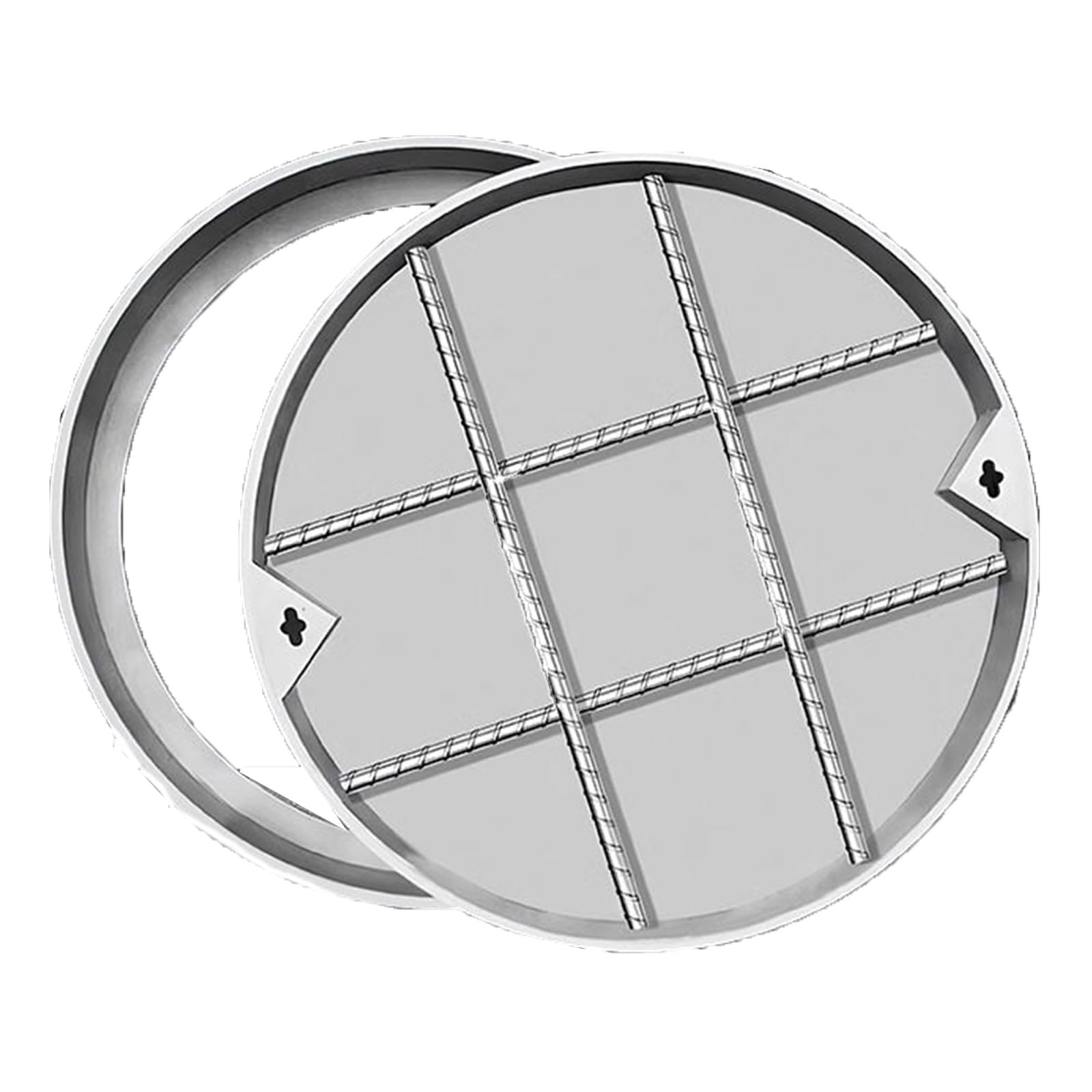 FCXWEVR Invisible Round Manhole Cover & e304 Stainless Steel F Mount Septic Tank Lid for Sewer Yard & Septic Systems (31x2x0.12in)