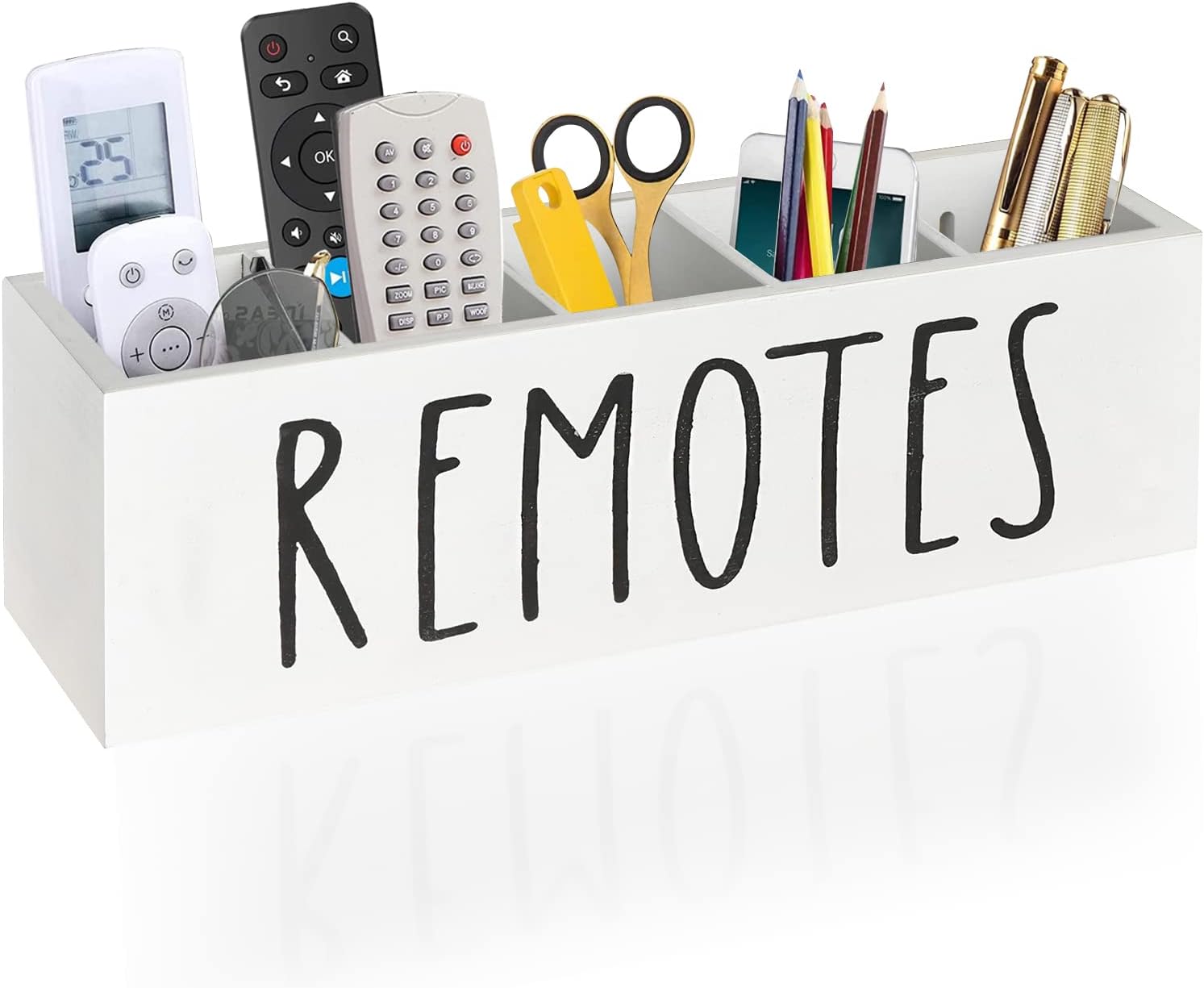 SOWA Remote Control Holder,Remote Caddy Organizer,Wooden