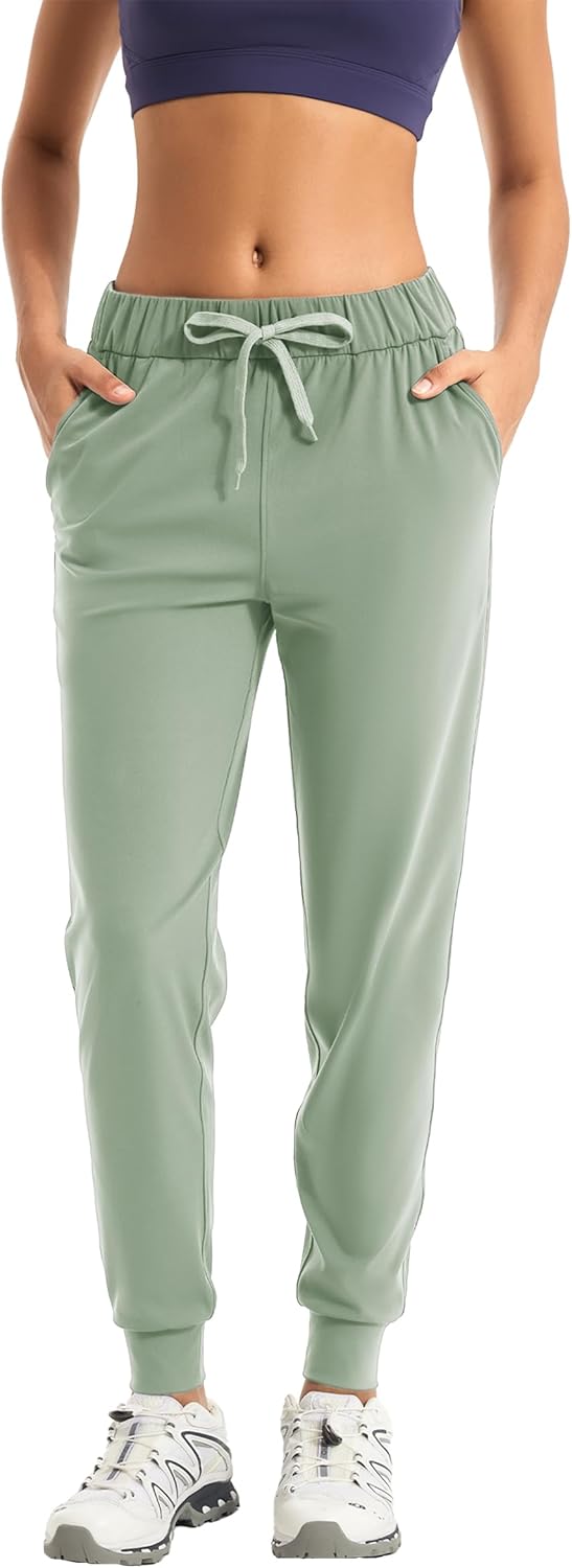Trryln Women's Joggers Pants with Pockets Drawstring Running Sweatpants Workout Casual Tapered Pants