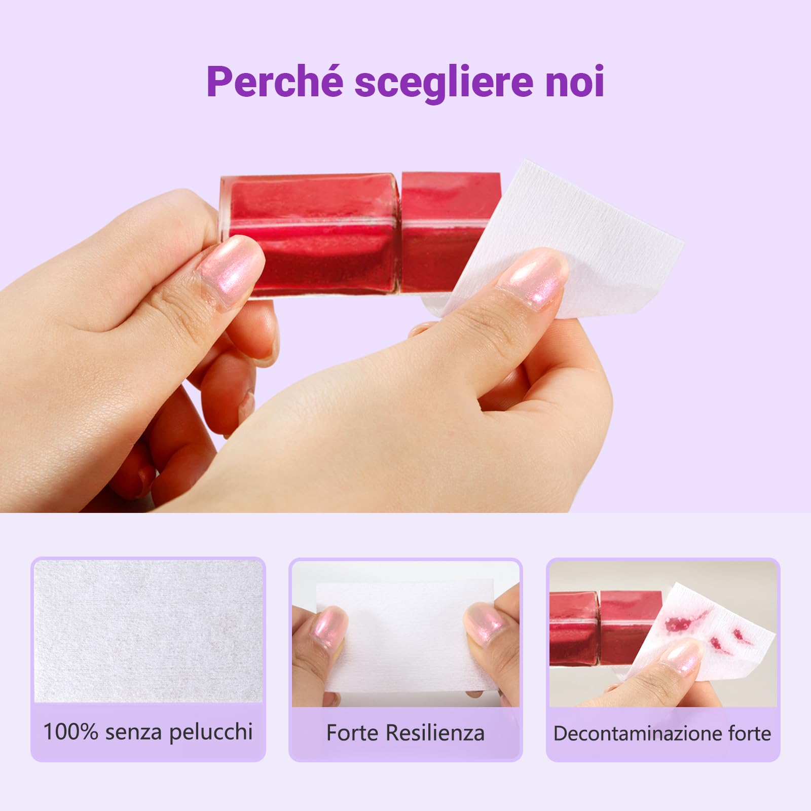 630 Pezzi Pad Unghie per Sgrassare, Dischetti Cotone Senza Pelucchi per Pulizia Unghie e Gel (Bianco)