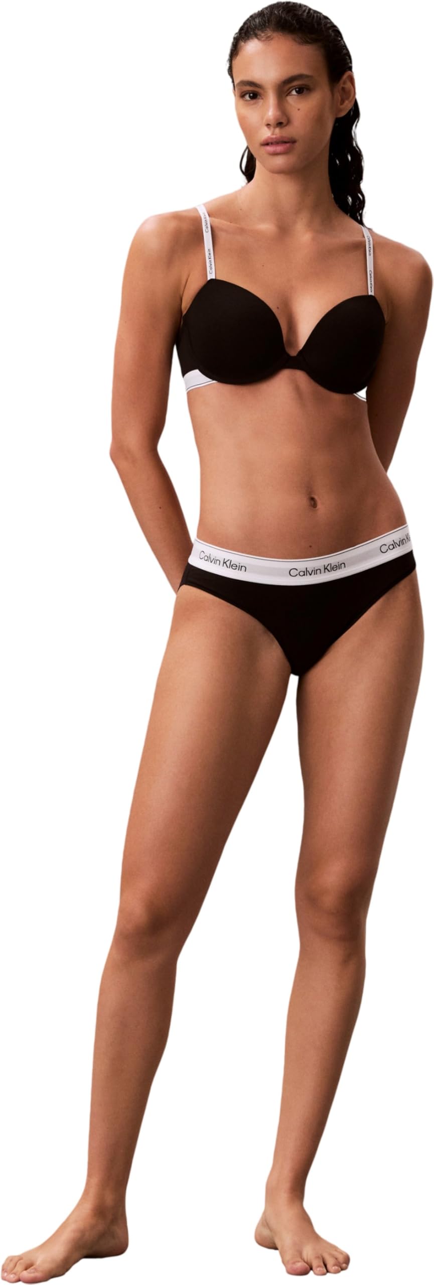 Calvin Klein Donna Reggiseno a Mezza Coppa Lightly Lined con Fascia con Logo