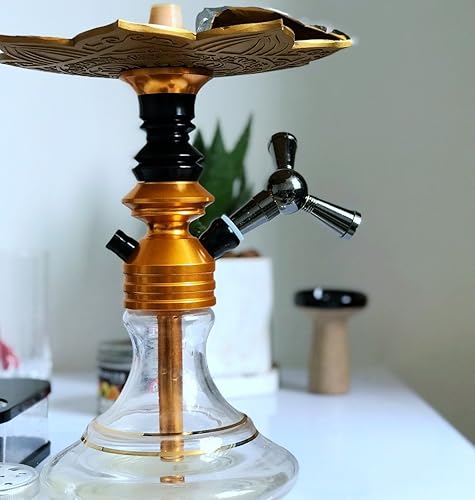 Miniatura 4 de Adaptador de manguera para cachimba, divisor de 1 a 2 conectores Shisha Joint Auto-Seal Accesorios para fumar (negro)