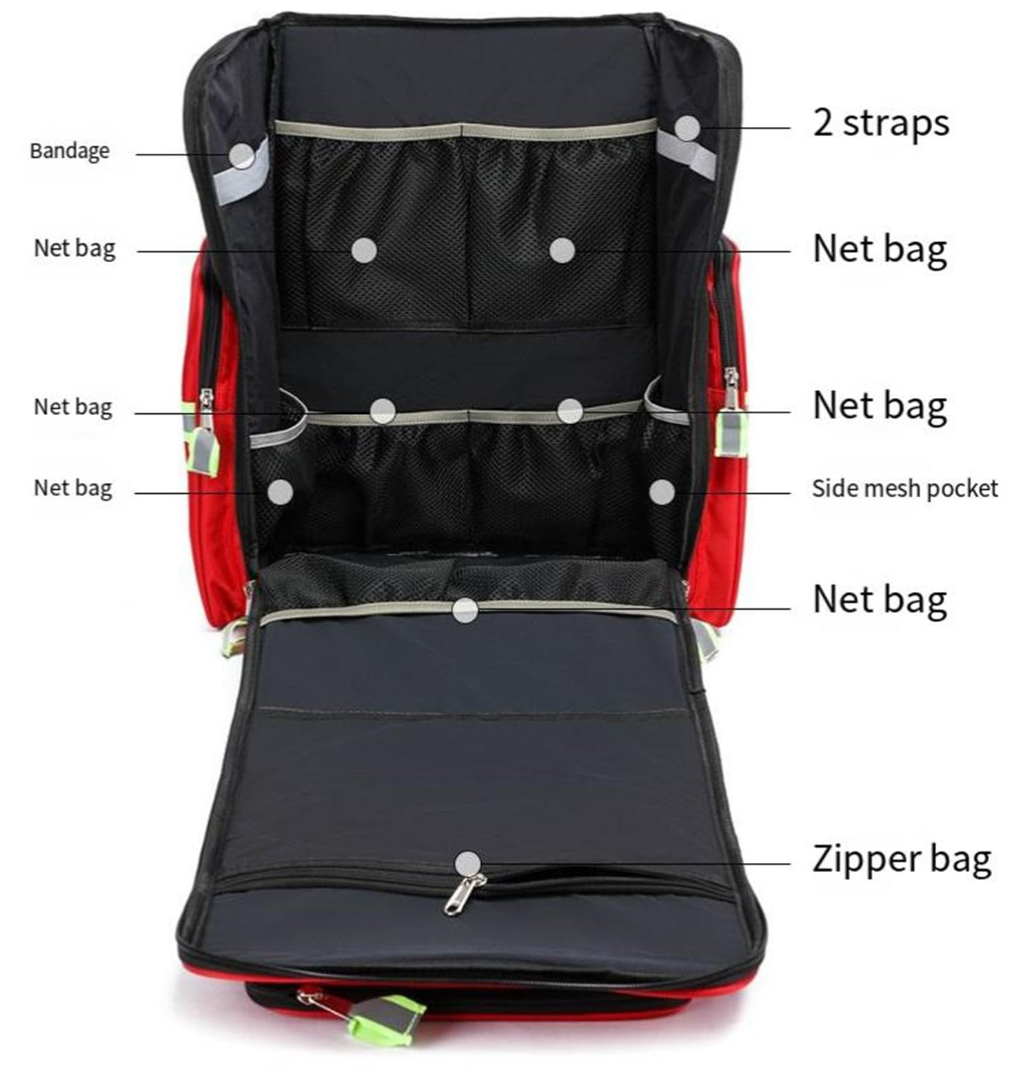 Zaino Medico Di Emergenza Vuoto, Borsa Da Medico, Zaino Infermiere Domiciliare, Zaino Emergenza Multi-Tasca Impermeabile Per EMT, EMS, Vigili Del Fuoco, Agenti Di Sicurezza