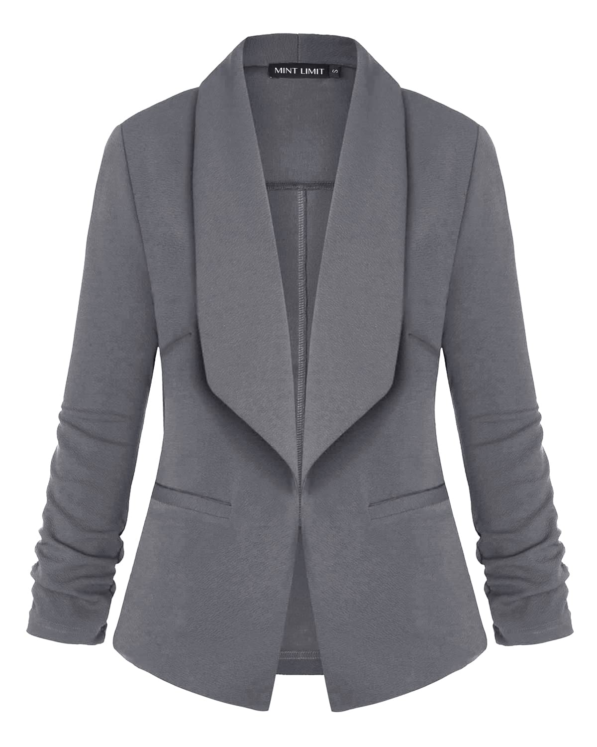 MINTLIMIT Women's One Button Blazer Jacket Suit (Grey,Size 2XL)