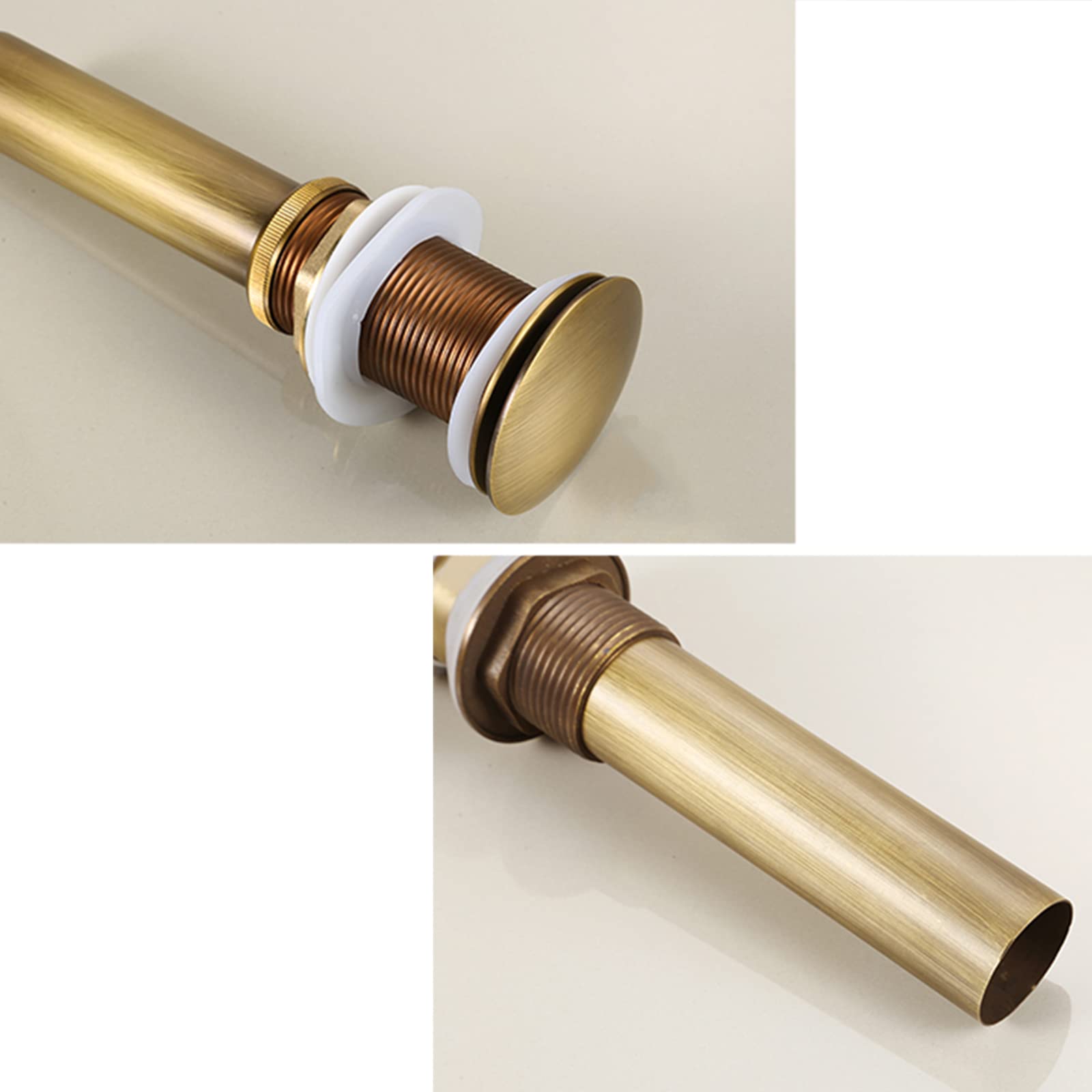 Bonde de Lavabo avec Trop Plein Bonde Clic Clac Universelle Bonde de Vidage Lavabo Pop Up Laiton Rustique 11/4 Pouce Pour Robinet D'évier De Cuisine,UN
