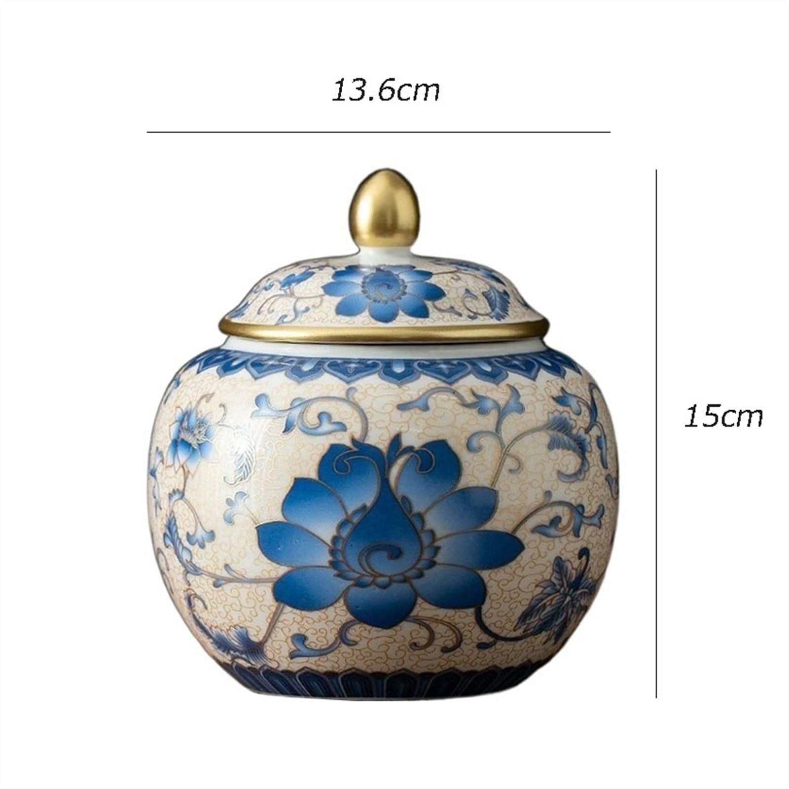 Barattoli con Coperchi Tradizionale barattolo di tè in ceramica smaltata dipinta a mano for uso domestico, barattolo di stoccaggio sigillato, ornamenti for contenitori vuoti Barattoli di Cucina(Red)