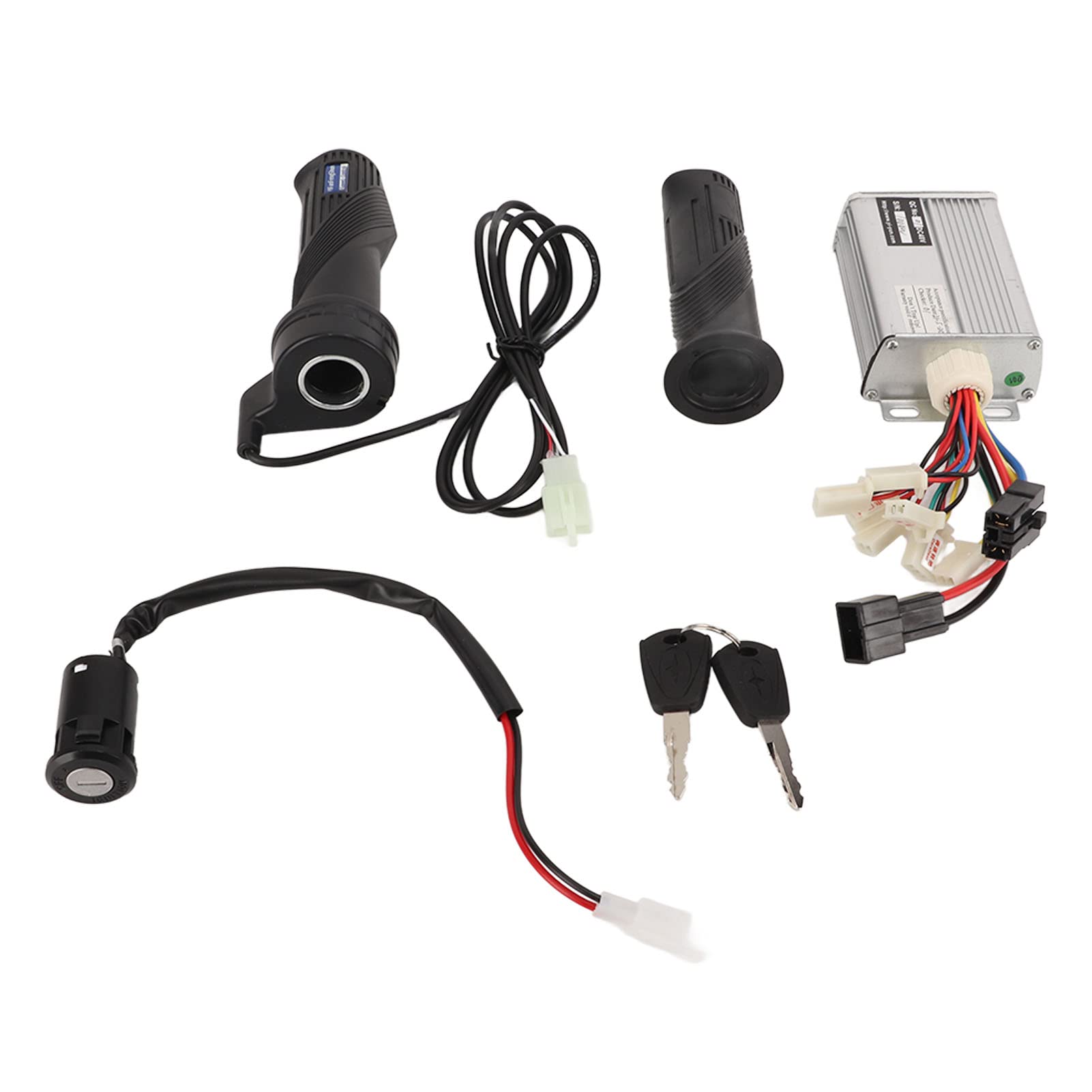 Electric Brushed Speed Controller, 48V 1000W Brushed Speed Controller Kit with Throttle Grip Lock Key for Electric Bike Tricycle