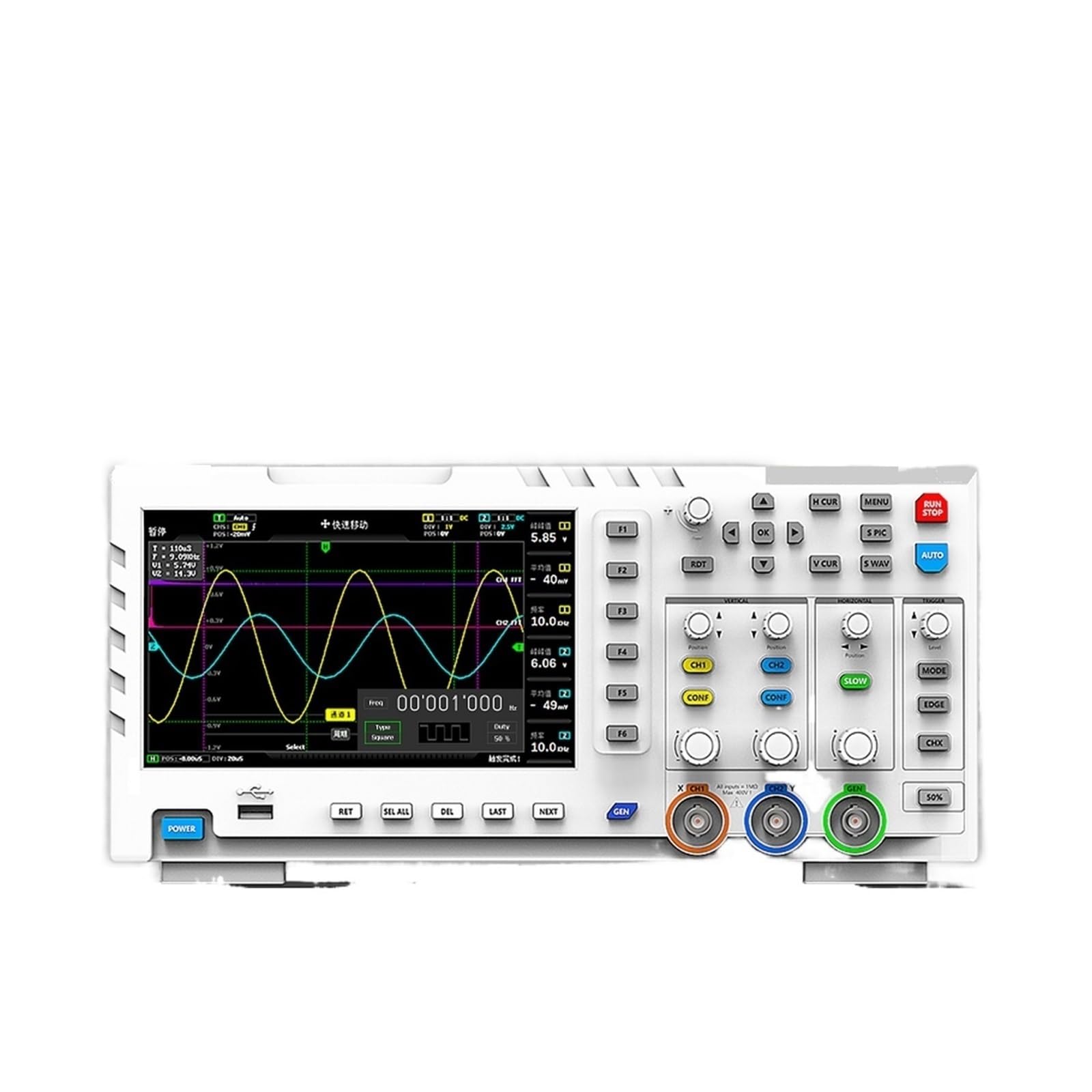 Oscilloscope numérique 1014D générateur de Signal d'entrée double canal 2 en 1 bureau 1GSa/s taux d'échantillonnage sonde P4100(1014D)