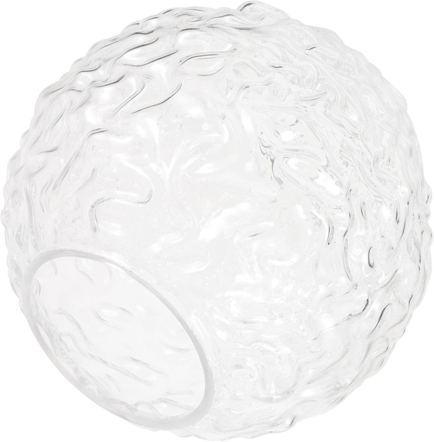 SEWACC Glass Globe Lamp Shade Replacement Waved Round Ball Lamp Cover