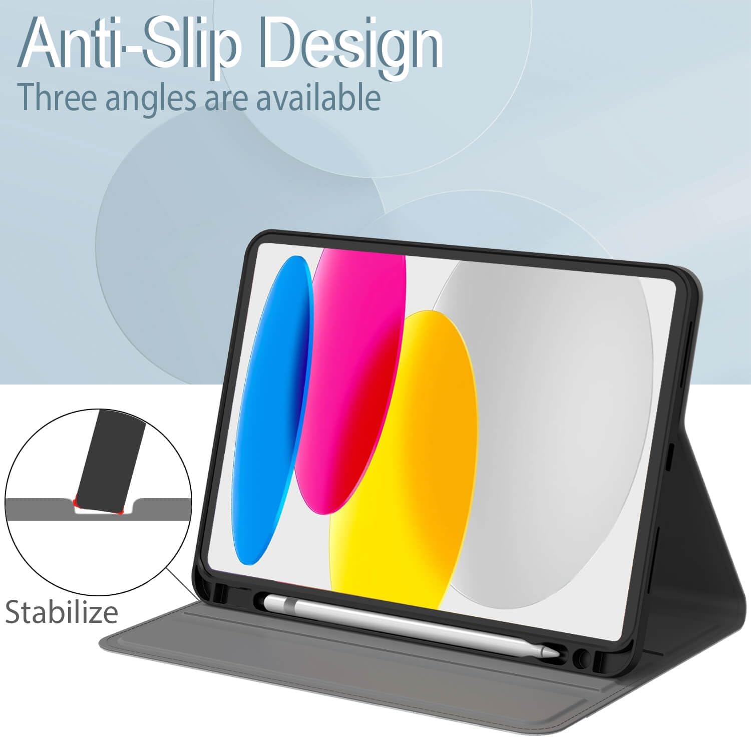 Feams Case for iPad (A16) 11th Generation 11 Inch 2025, iPad 10th Generation Case 10.9 Inch 2022 Flip Stand Auto Sleep Cover with Pencil Holder & Pocket, Blue Floral - Image 6