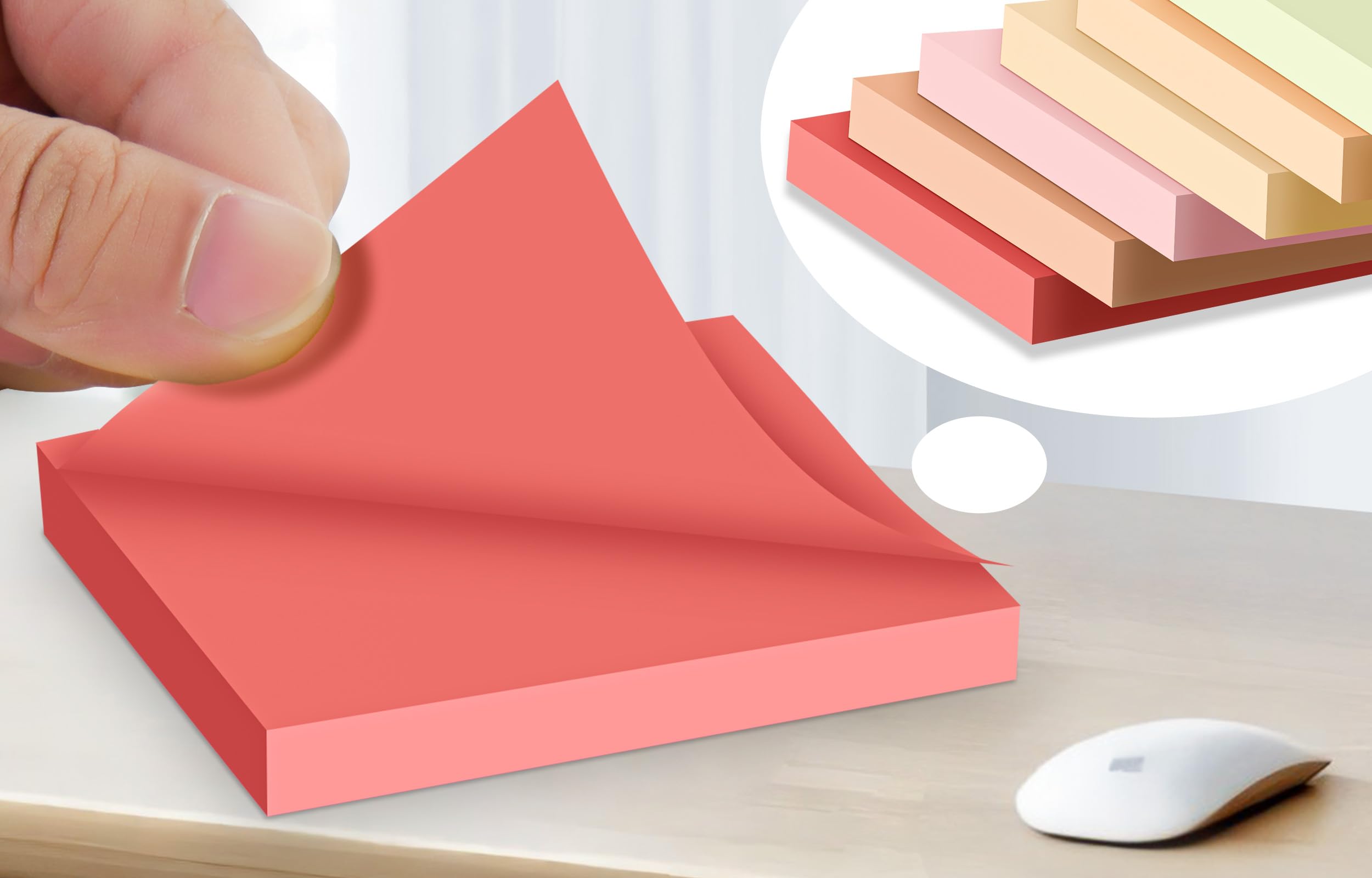 Lot de 18 blocs de notes adhésives pop-up 3 x 3 recharges, couleur vintage, bloc-notes adhésif puissant en vrac, convient pour la maison, le bureau, l'école, le retrait propre