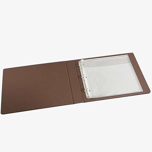 Miniatura 9 de Carpeta de cuadros de 3 anillos para cheques de escritorio con trozos finales, 3 en una página, se ajusta a 3 y 9 agujeros de piel sintética (11 14