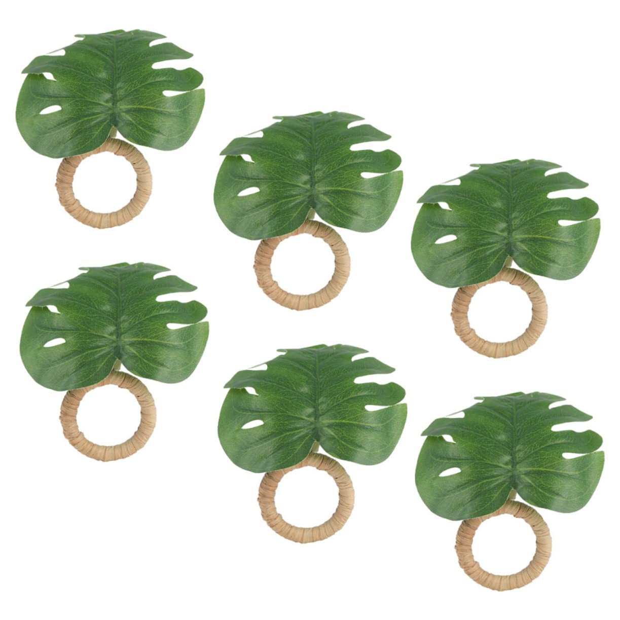 Mobestech 4 Set Portatovagliolo Portatovaglioli Verdi Arredamento Guidato Con Nozze Per Forniture Di Tovaglioli Fibbia Del Tovagliolo Realistica Anello Tovagliolo Pp 6 Pezzi*4