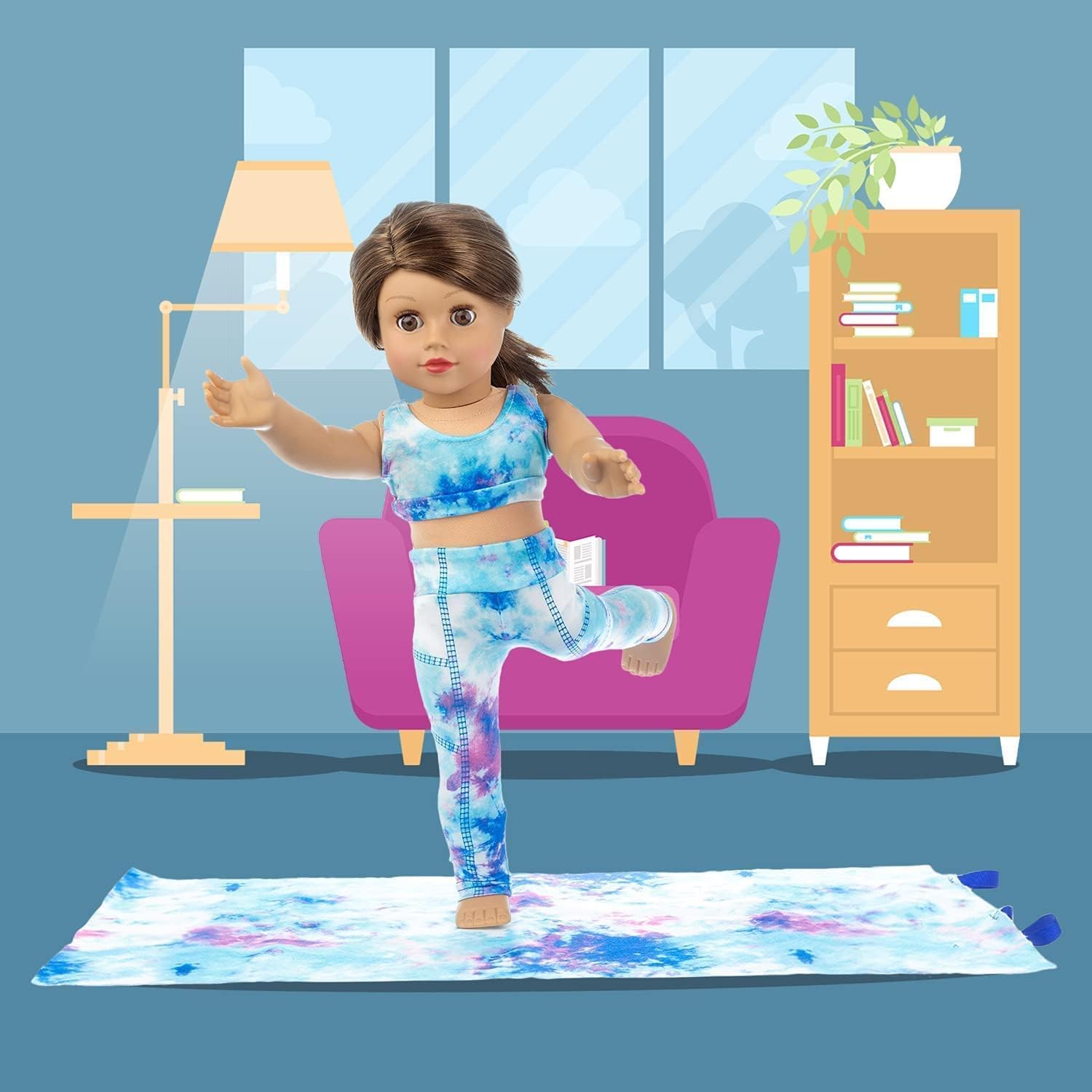 Ecore Fun 3-Pack 18 Inch Doll Clothes - Sports & Gymnastics Outfit Sets Includes Vest Suit, Yoga Mat and Towel