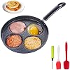 Lchkrep Sartén para huevos de cuatro tazas, sartén antiadherente de piedra médica, sartén para huevos múltiples, compatible con todas las fuentes de calor Huevos de 3 pulgadas