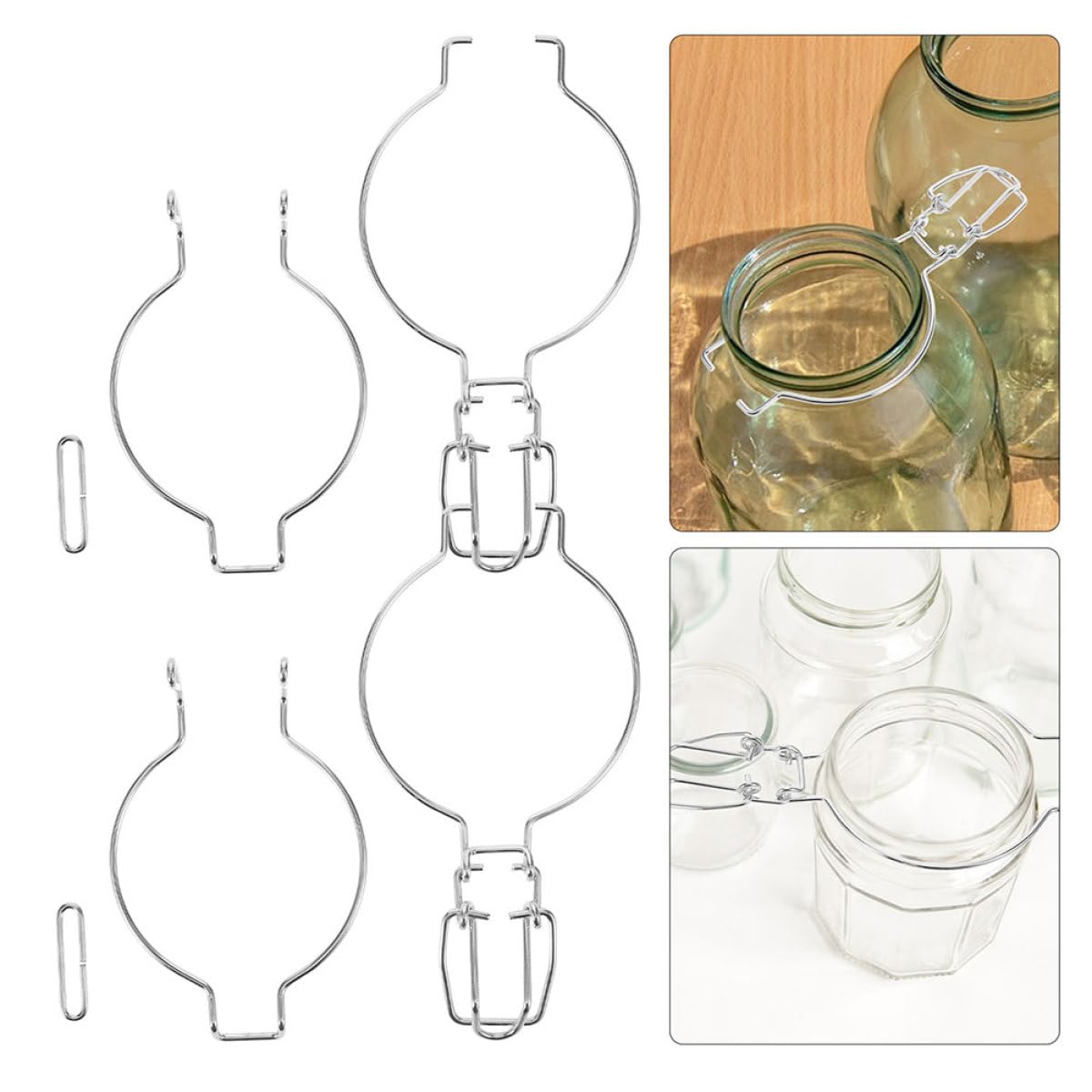 CANIGHT Chiusure per Barattoli di Vetro 12 Pezzi Clip in Acciaio Inox Design a Molla per Conservazione Alimentare in Cucina