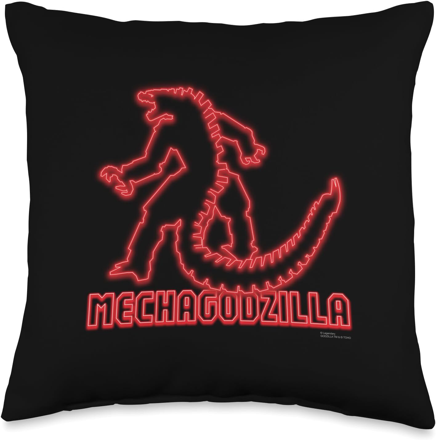 Godzilla vs Kong - Mechagodzilla Neon Throw Pillow