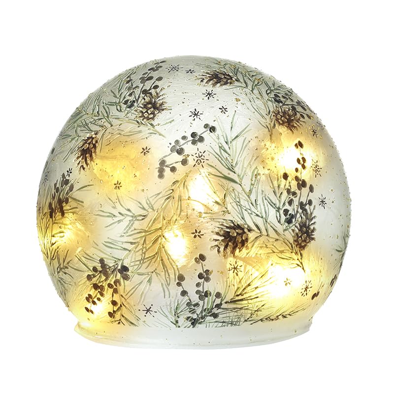 Globe LED pomme de pin déco Noël centre de table lumineux blanc chaud