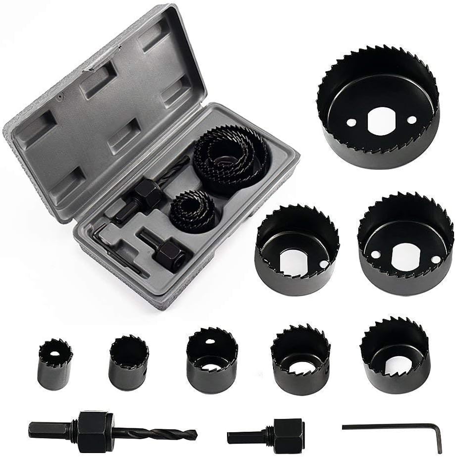 Zoffany Carbon Steel Metal Alloys Wood, Plastic, PVC Board Hole Saw Cutting Set (19-64 mm)(11 pc)