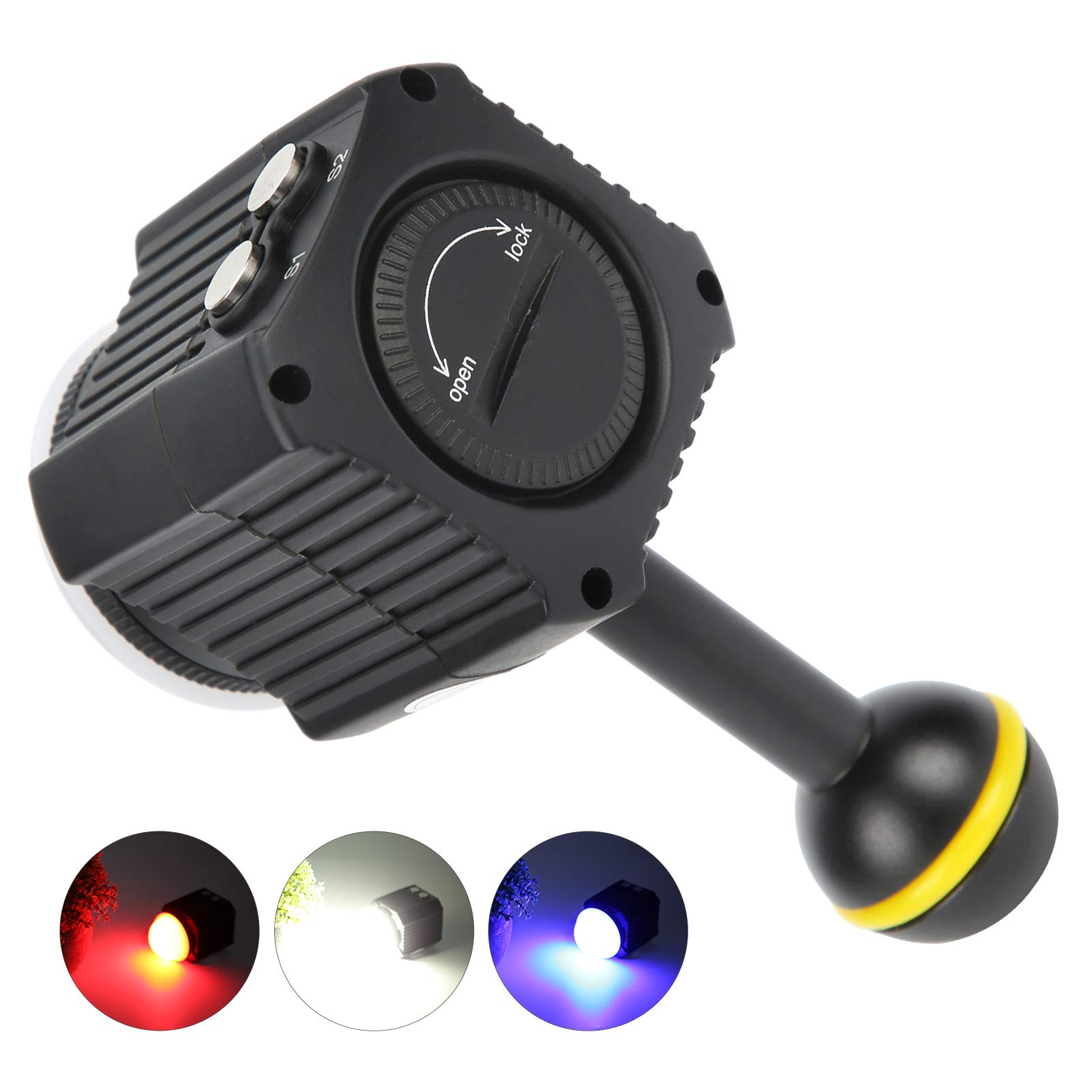 Unterwasser-LED-Licht, Einfaches und Stilvolles Erscheinungsbild, Mehrere Beleuchtungsmodi, Tauchlampe mit Lichtröhre, USB-Ladekabelschlüssel für Unterwasserfotografie