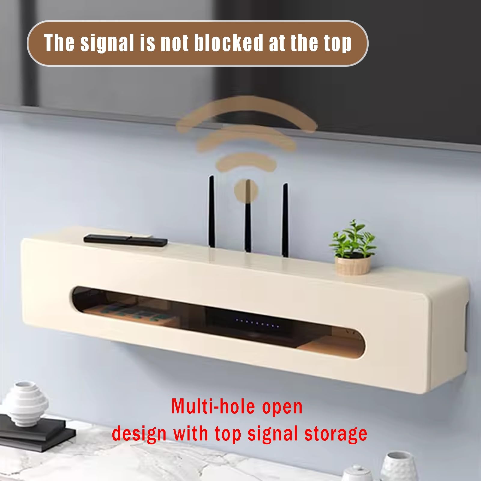 Étagère murale en bois pour routeur, boîte de rangement WiFi, armoire cachée pour bureau et salon