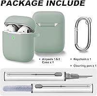 Vista 789 de Funda para AirPods Pro con kit de limpieza, funda de silicona suave para Apple AirPod Pro de 1ª/2ª generación, accesorios de funda AirPods Pro/Pro 2