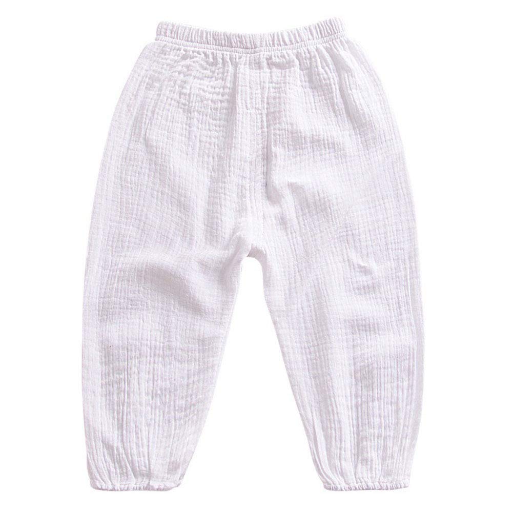 Pantaloni Harem Bambini Cotone-lino - Vita Elastica, Comodi E Traspiranti Per 1-7 Anni - Foto 6