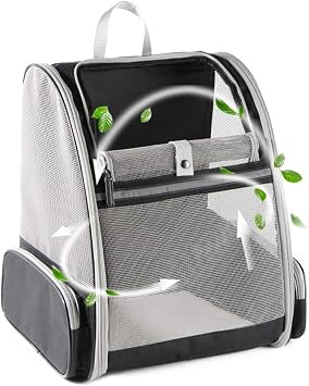 Cat Backpack Carrier, Full Ventilation Pet Carrier Backpack for Cats and Small Puppy, Airline Approved Cat Carrying Backpack for Travel and Hiking