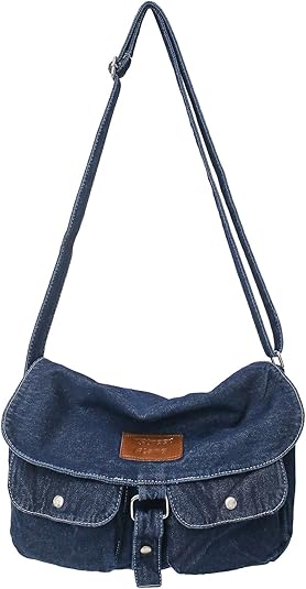 Extolove Denim Crossbody Bag Y2K Blue Jean Purses for Women