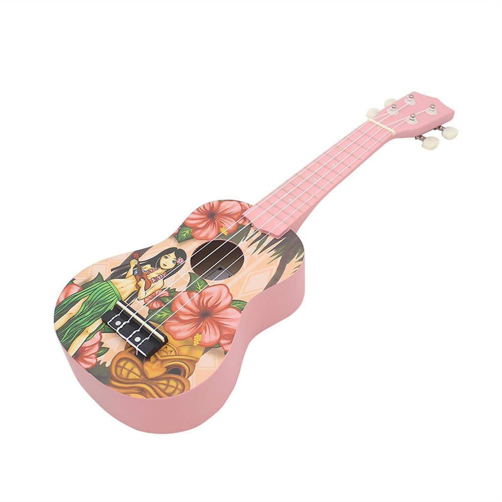 Ukulele koncertowe Początkujący Ukulele 21 Inch Ukulele Basswood Ukelele Z Hawaii Dziewczyna Wzór Torba Pasek String Capo Acoustic Instrument Zestaw Do Nauki Muzyki