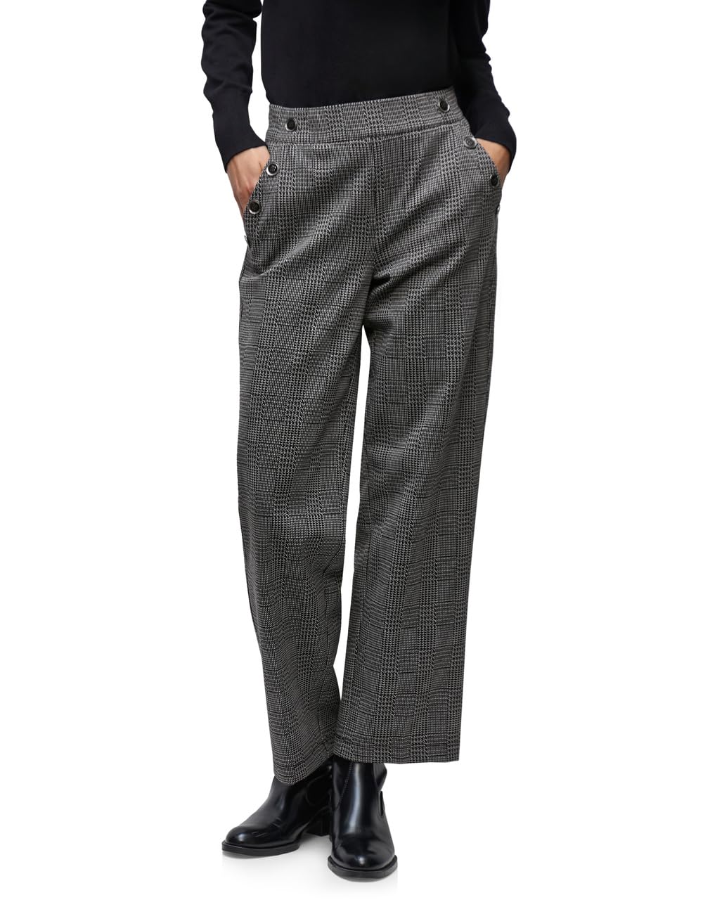 Street One Damen Karierte Straight Leg Hose 3716825