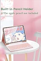 Vista 10 de Funda con teclado para iPad de 6ª y 5ª generación, iPad Pro 9.7, iPad Air 2, iPad Air 1, funda delgada con bonito teclado de color, funda de teclado