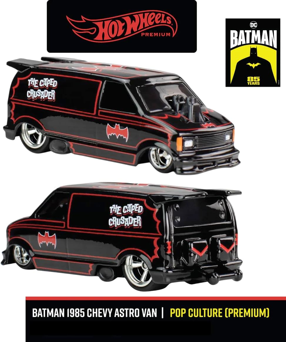 Hot Wheels 1966 Batman TV Series Batmobile Premium Astro Van Car + Forever Movie Edition DC Comics image 2