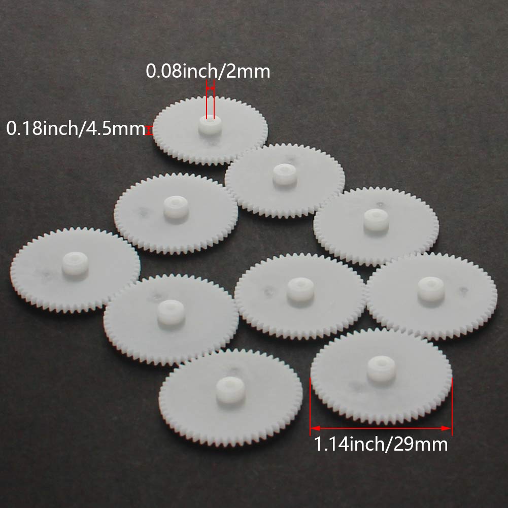 Jutagoss 50pcs Plastic Gears 56 Teeth Model 562A Reduction Gear Plastic Worm Gears for RC Car Robot Motor