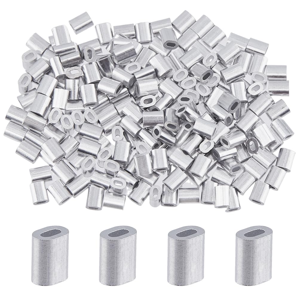 Hobbspring 200Pcs 1/16in(1.5mm) Aluminum Crimping Loop Sleeve Wire Rope Sleeve Ferrule Cable Crimping Loop Single Barrel Crimping Sleeves for Wire