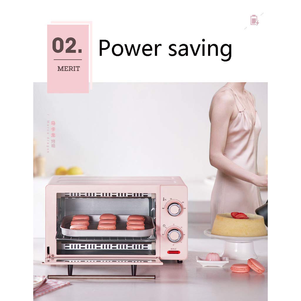 Mini Forno Elettrico Multifunzione per Uso Domestico 1000W 11L Temperatura controllabile 100-230 ℃ e 60 Minuti Scatola per Cottura del Pane Porta in Vetro temperato con Accessori (Verde)