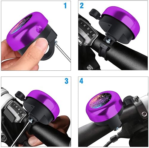 Miniatura 7 de MZELQ Timbre de Bicicleta Lindo Sonido Claro Tamaño Ajustable Aluminio Accesorios de Bicicleta Campana para Niñas Mujeres Niños Adultos