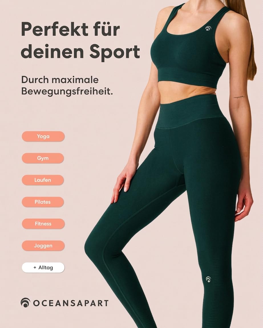 OCEANSAPART Beverly Pant - Sport Leggings Damen High Waist Scrunch | Performance-Stretch & Blickdicht – Nahtlos & Feuchtigkeitsableitend – Yogahose für Gym & Fitness