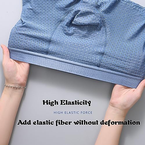 FETNHU Nylon Ice Silk Breathable Men's Underwear, Men Seamless Hip Lifter Shape Panties Nylon Padded Boxer (4PCS,XL)4